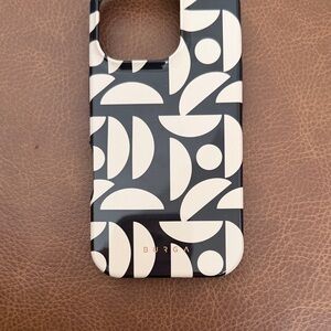 Burga IPhone 16 Pro Black and Cream Geometric Phone Case